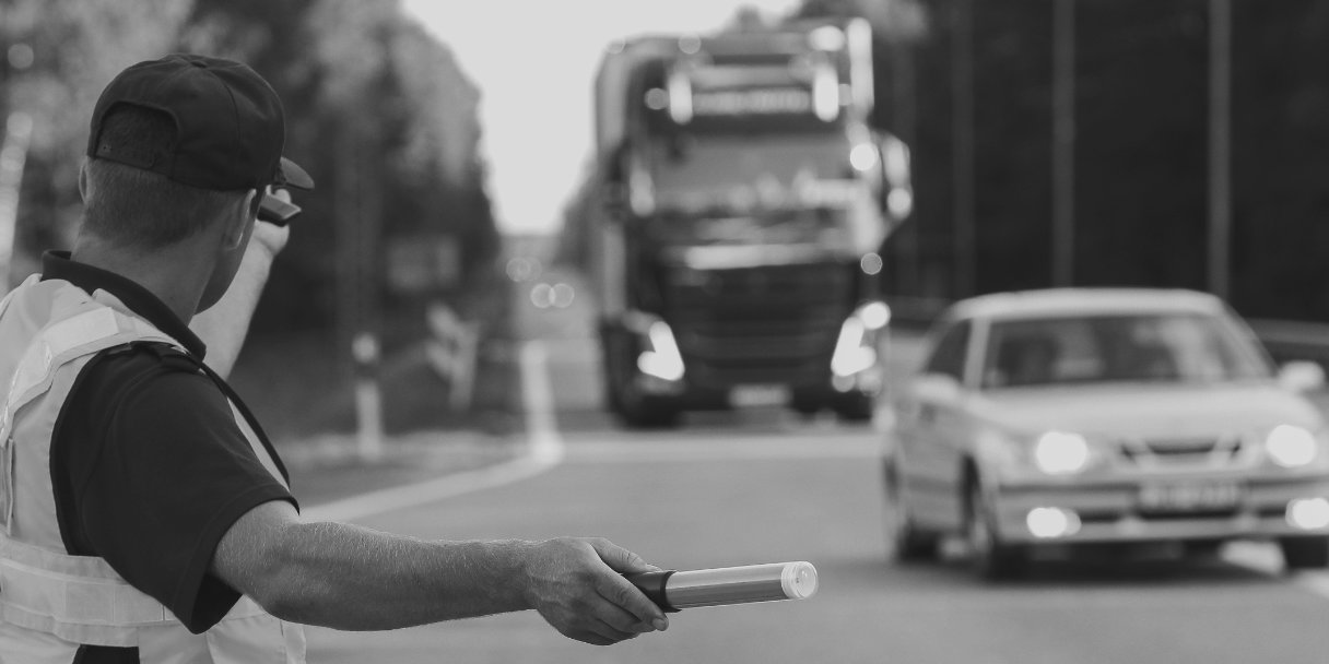 Officer directing traffic